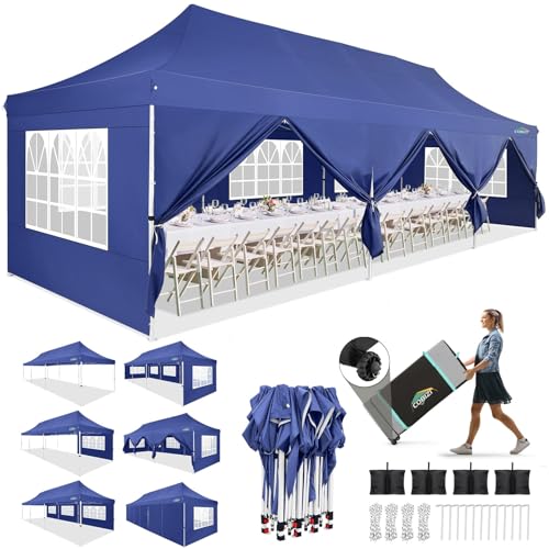 10x10 Pop Up Canopy Tent with 4 Sidewalls and Mesh Windows 2.0
