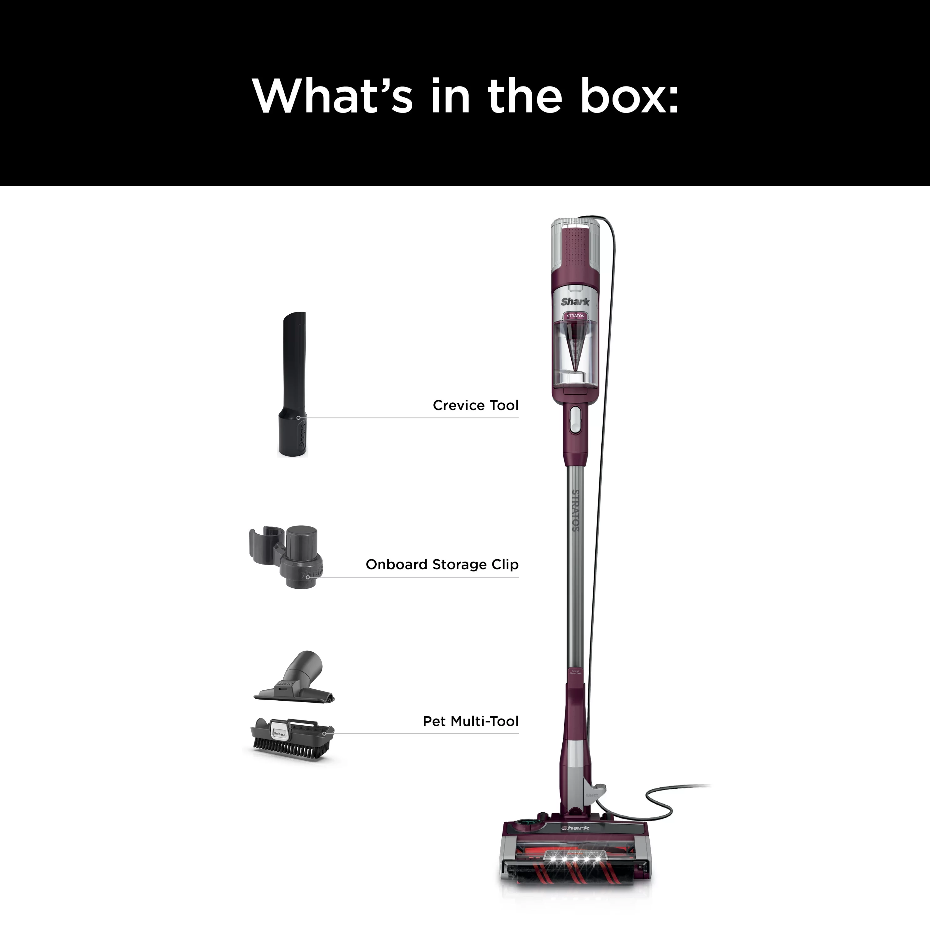 Shark Stratos™ UltraLight™ Corded Stick Vacuum with DuoClean® PowerFins™ HairPro™, Self-Cleaning Brushroll, and Odor Neutralizer Technology, HZ3000
