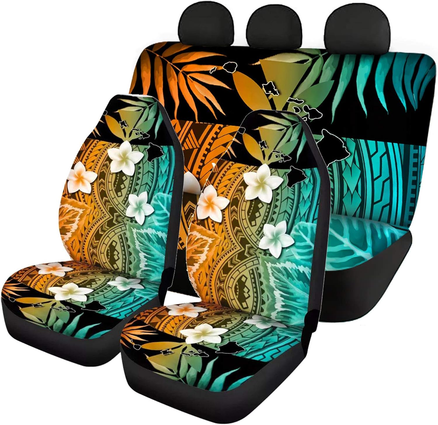 SEANATIVE Stretchy Car Seat Cover Camo Forest Deer Universal Car Interior Seat Cover Machine Washable Anti-Slip Front and Rear Bench Back Seat Cover