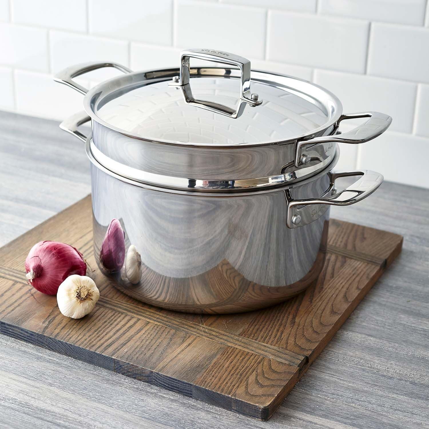 Classic 5-Ply Stainless Steel Stockpot, 8 Qt, Silver