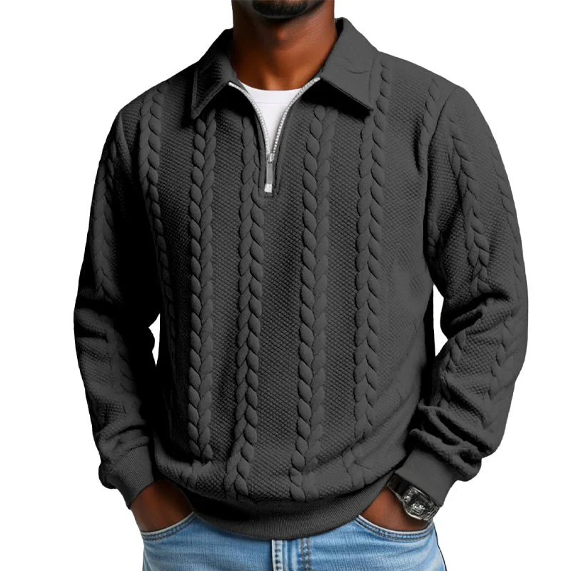Adam™ | Cable Knit Zip-Collar Sweater
