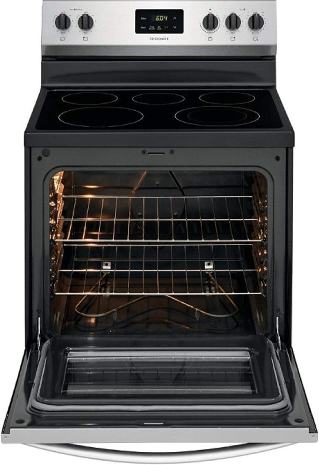 Frigidaire FCRE3052AS 30 Freestanding Electric Range with 5.3 cu. ft. Capacity Quick Boil Store-More Storage Drawer and SpaceWise Expandable Elements