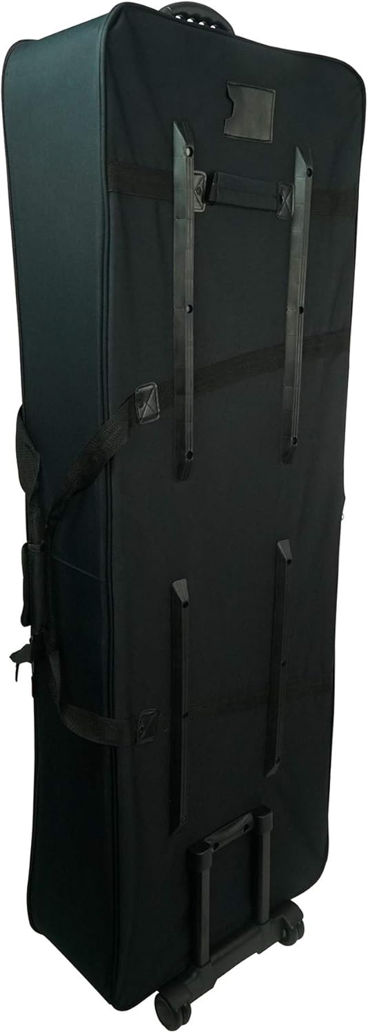 Rockville Rolling Bag 61 Slim Keyboard Case w/Wheels+Trolley Handle+Large Pocket