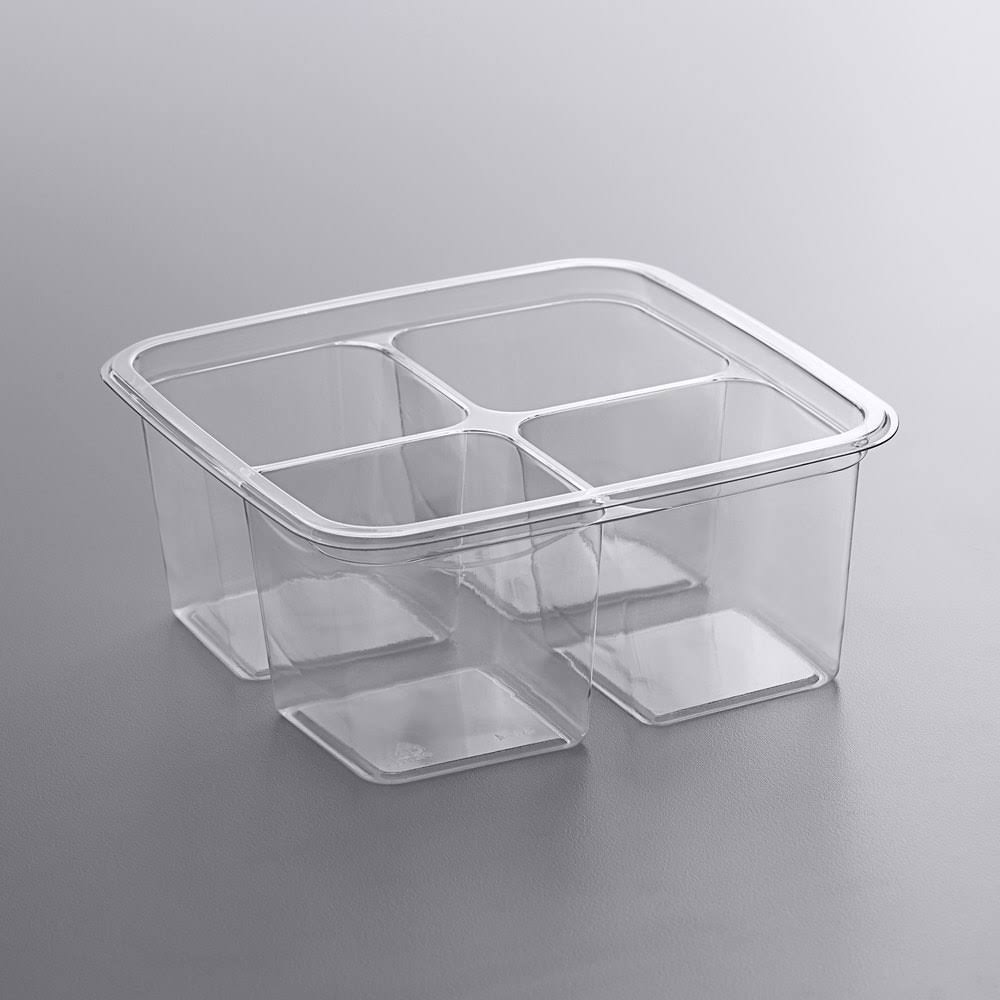 Fabri-Kal 9502405 S6-4 Clear 4-Comptartment 6 in. Container - 300 / CS