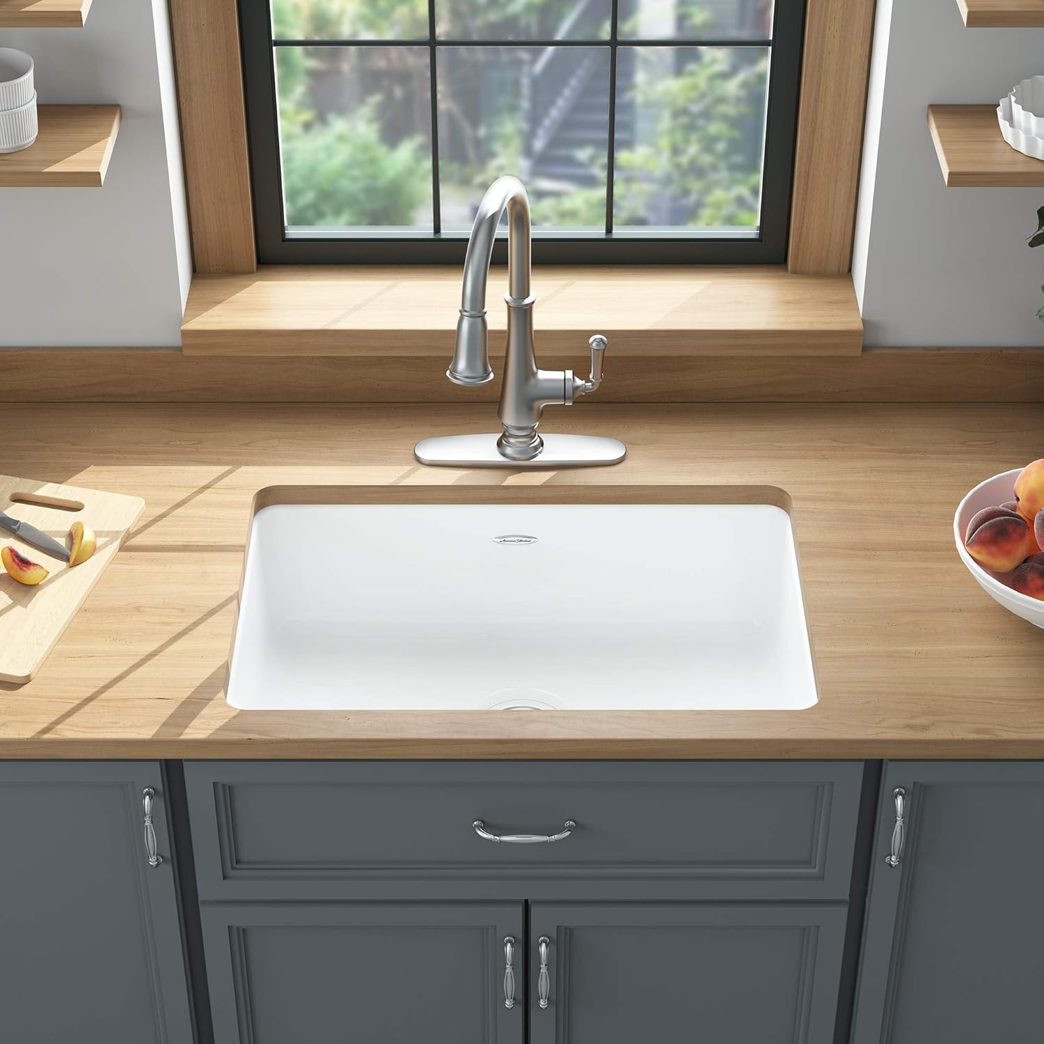 American Standard 77SB30190.308 Delancey 30 x 19 Single Bowl Cast Iron Kitchen Sink Brilliant White