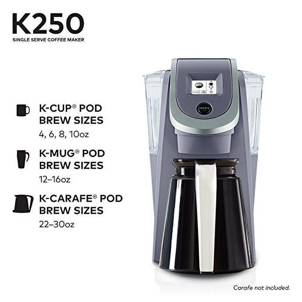 Keurig K250 PLUS 2.0, Brewing System Single Serve Plus Coffee Maker, PLUM GRAY (Newest Color, Very Rare)