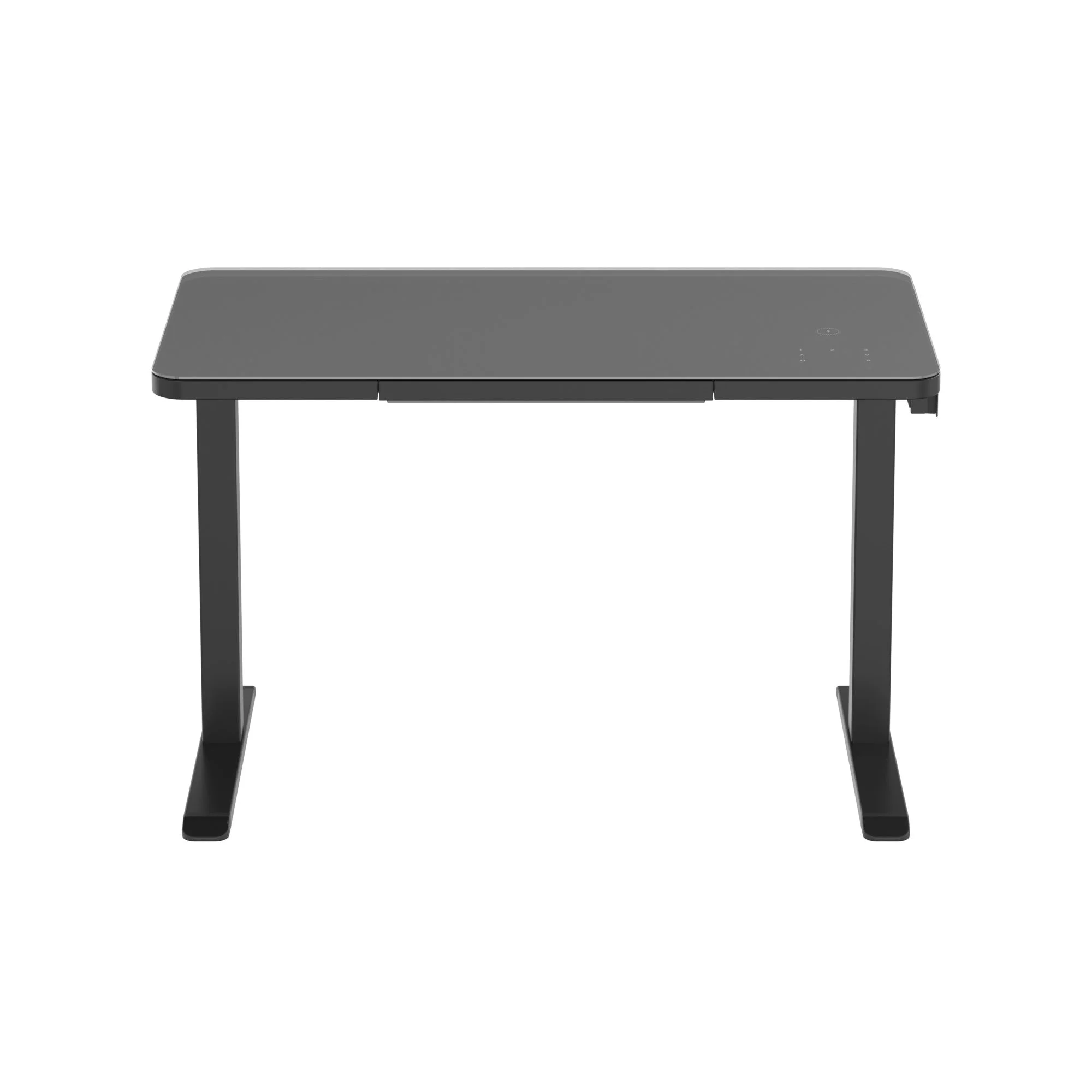 Glass tabletop standing desk - Black
