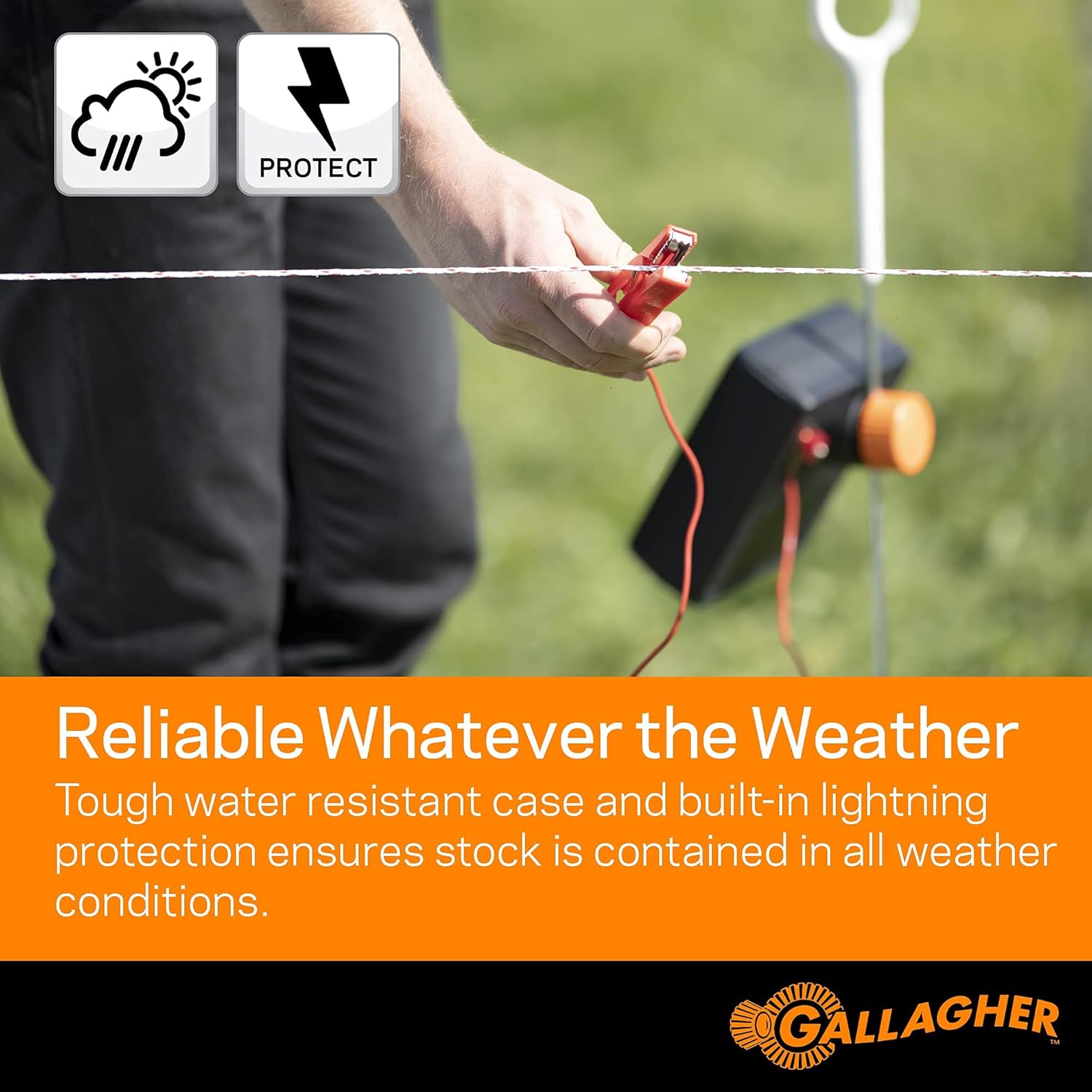 Gallagher S12 Solar Electric Fence Charger | Powers Up to 4 Miles / 18 Acres of Fence | Solar Lithium Technology