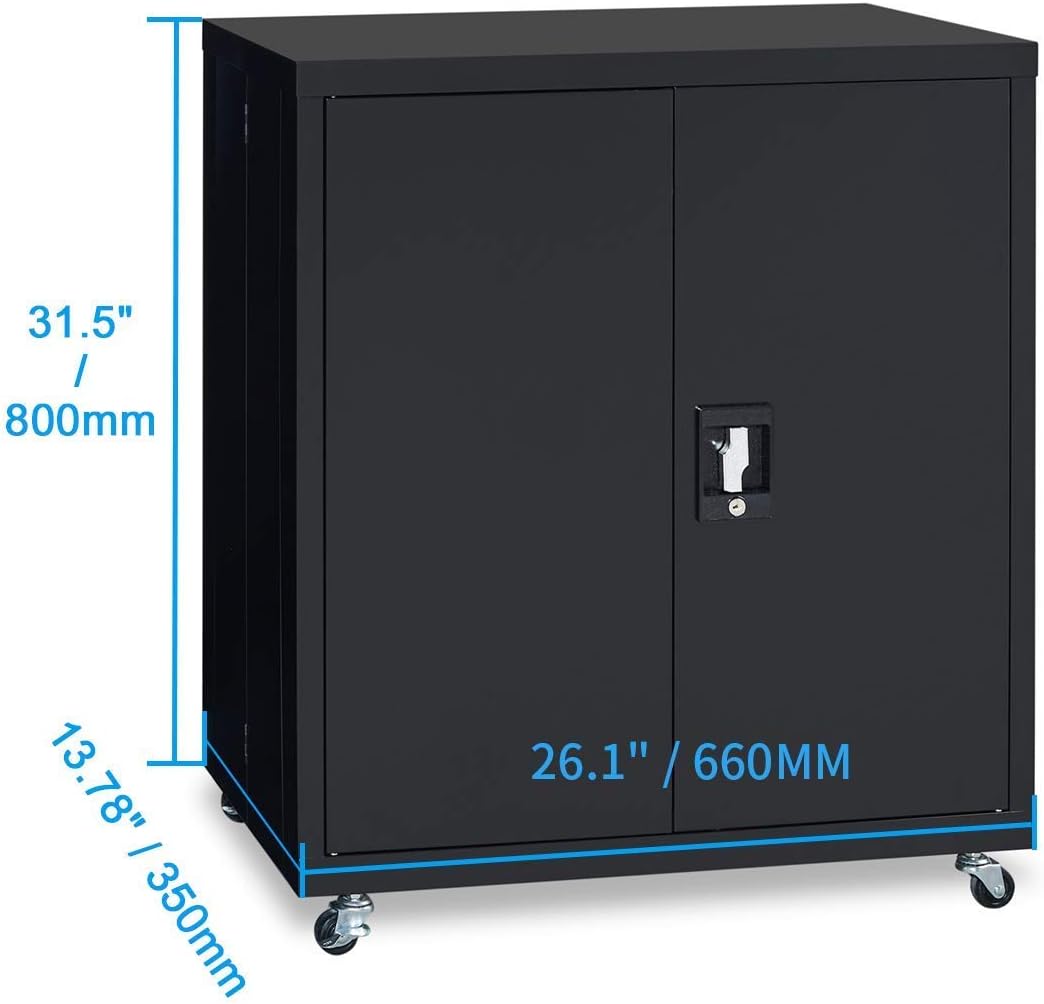 GREATMEET Metal Storage Cabinets with 1 Adjustable Shelve and Locking Doors