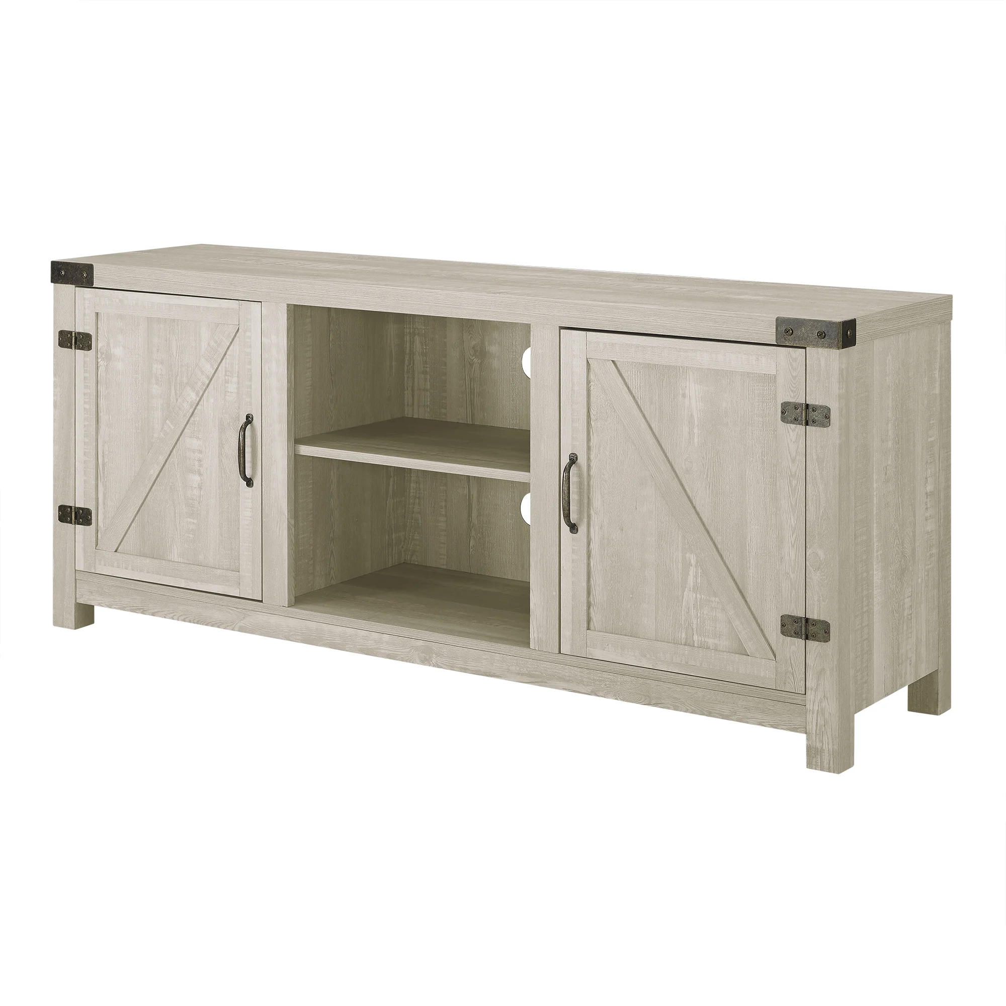 Walker Edison Modern Farmhouse Barn Door TV Stand for TVs up to 65, Grey Wash