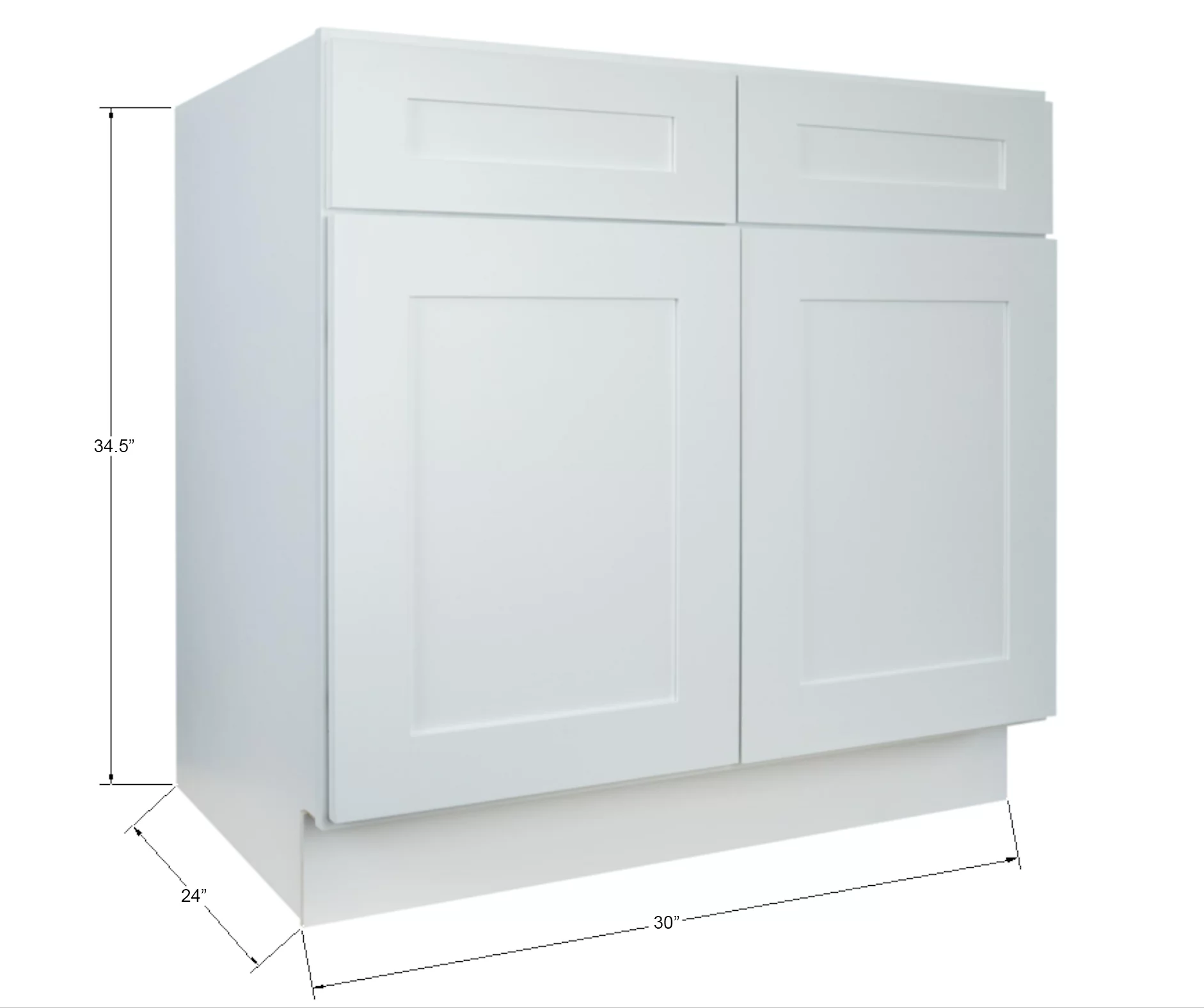Hollywood Fabiani Design Shaker Base Kitchen Cabinet Ready to Assemble 30 in. W x 24 in. D x 34.5 in. H White