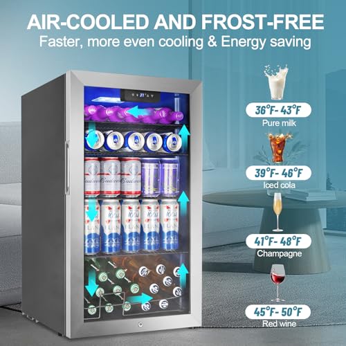 Cigar Electric Humidor, 35L 250 Counts Large Capacity Thermostatic Electric Cigar Cooler Cabinet with Digital LED Screen, Safety Lock