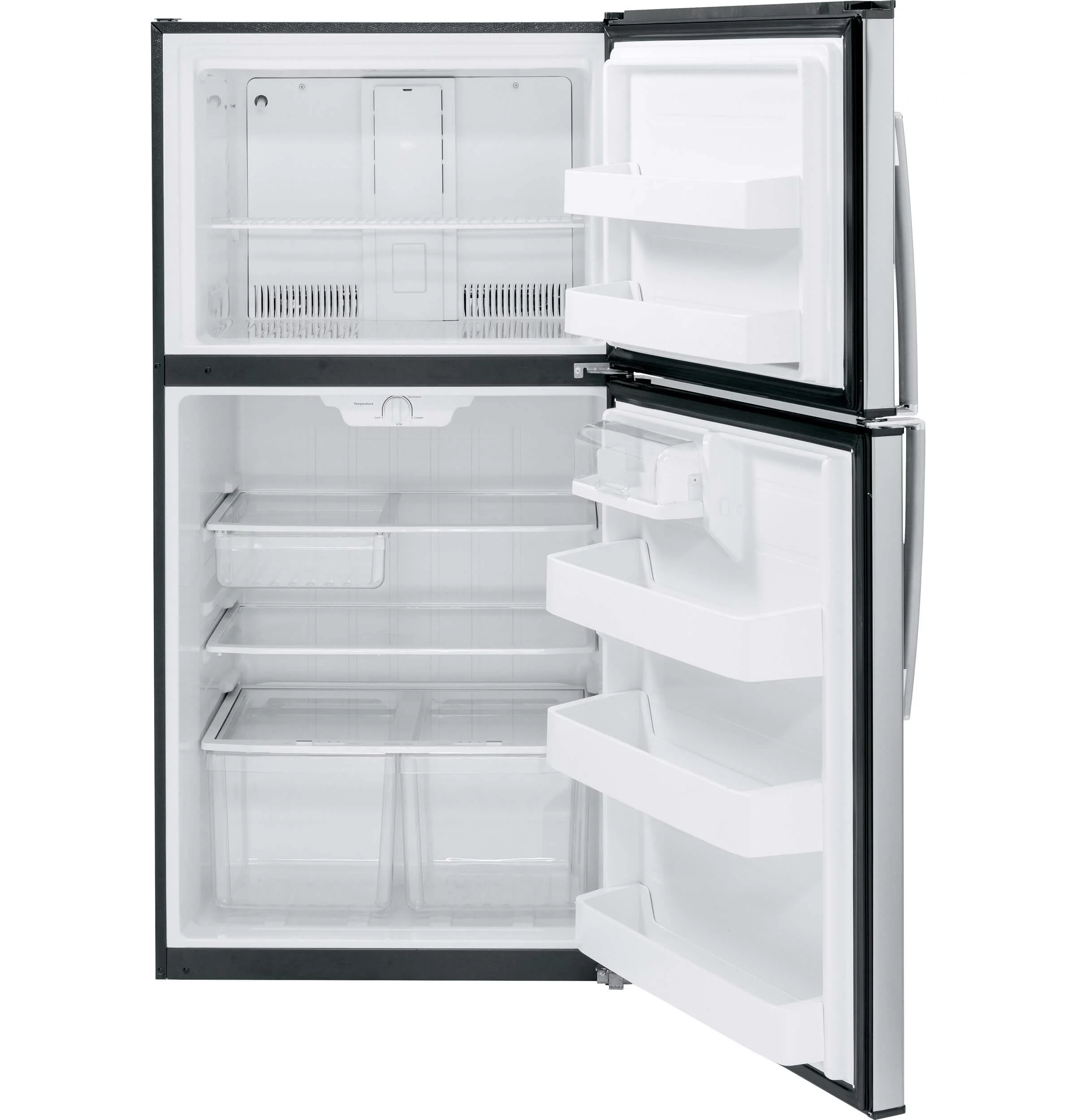GE Appliances GTE21GSHSS 33 Inch Freestanding Top Freezer Refrigerator Stainless Steel