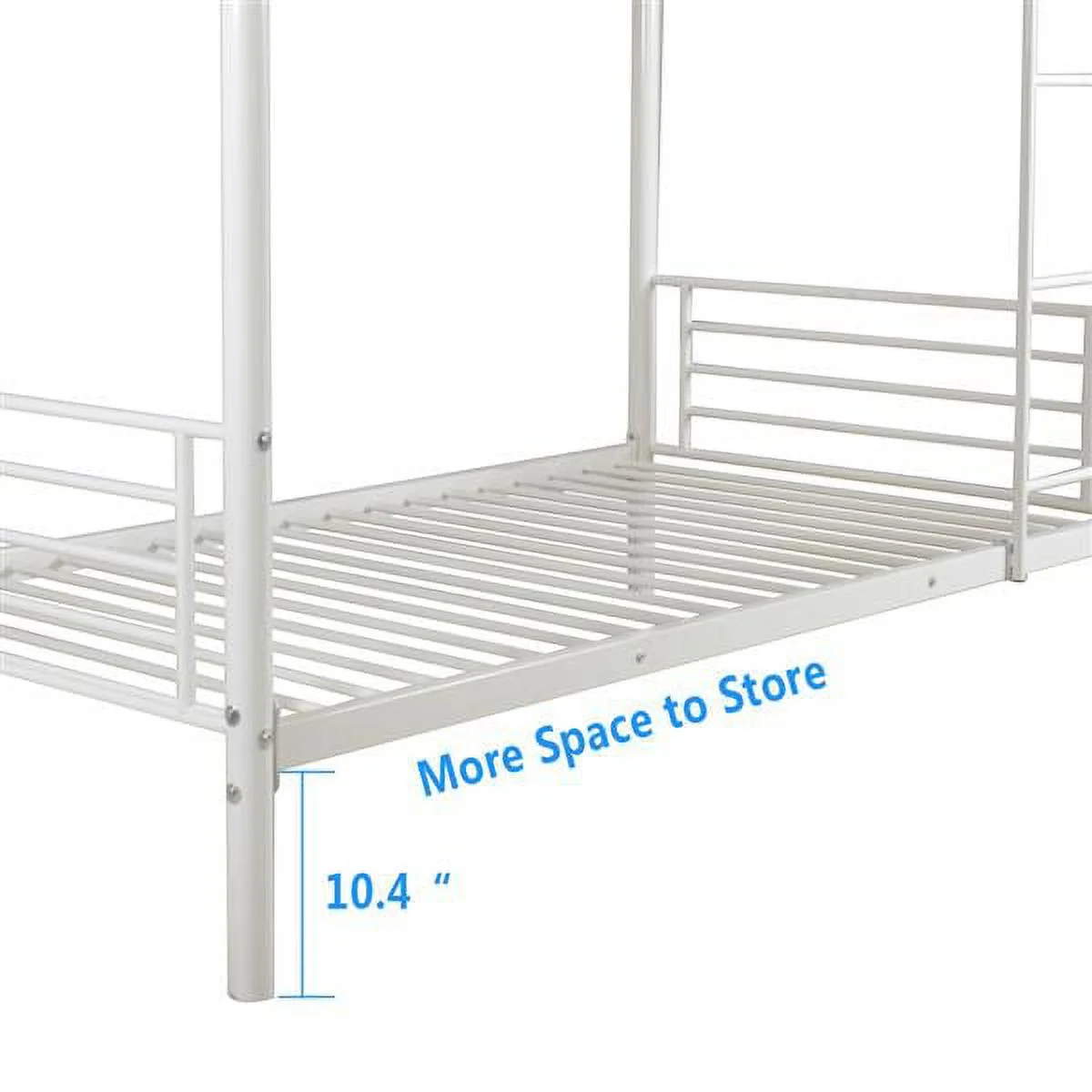 SYTHERS Twin Over Full Bunk Bed with Ladder & Full Length Guardrail, Space-Saving Twin Size Bed Frame for Kids Teens, White
