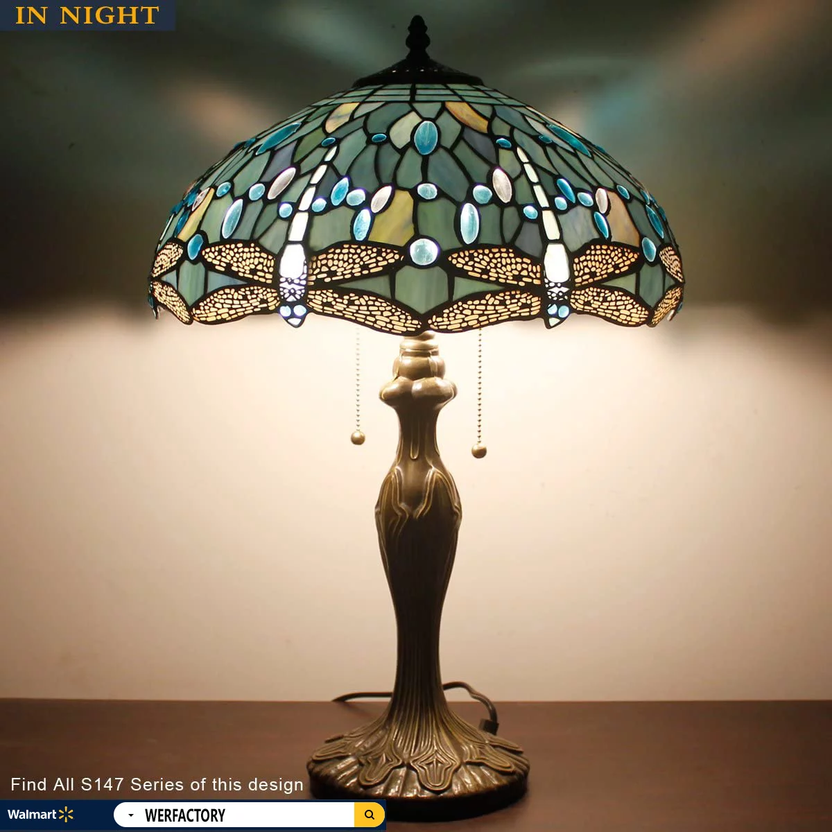 Tiffany Lamp for Living Room Table Top Stained Glass Bedside Table Lamp Bedroom