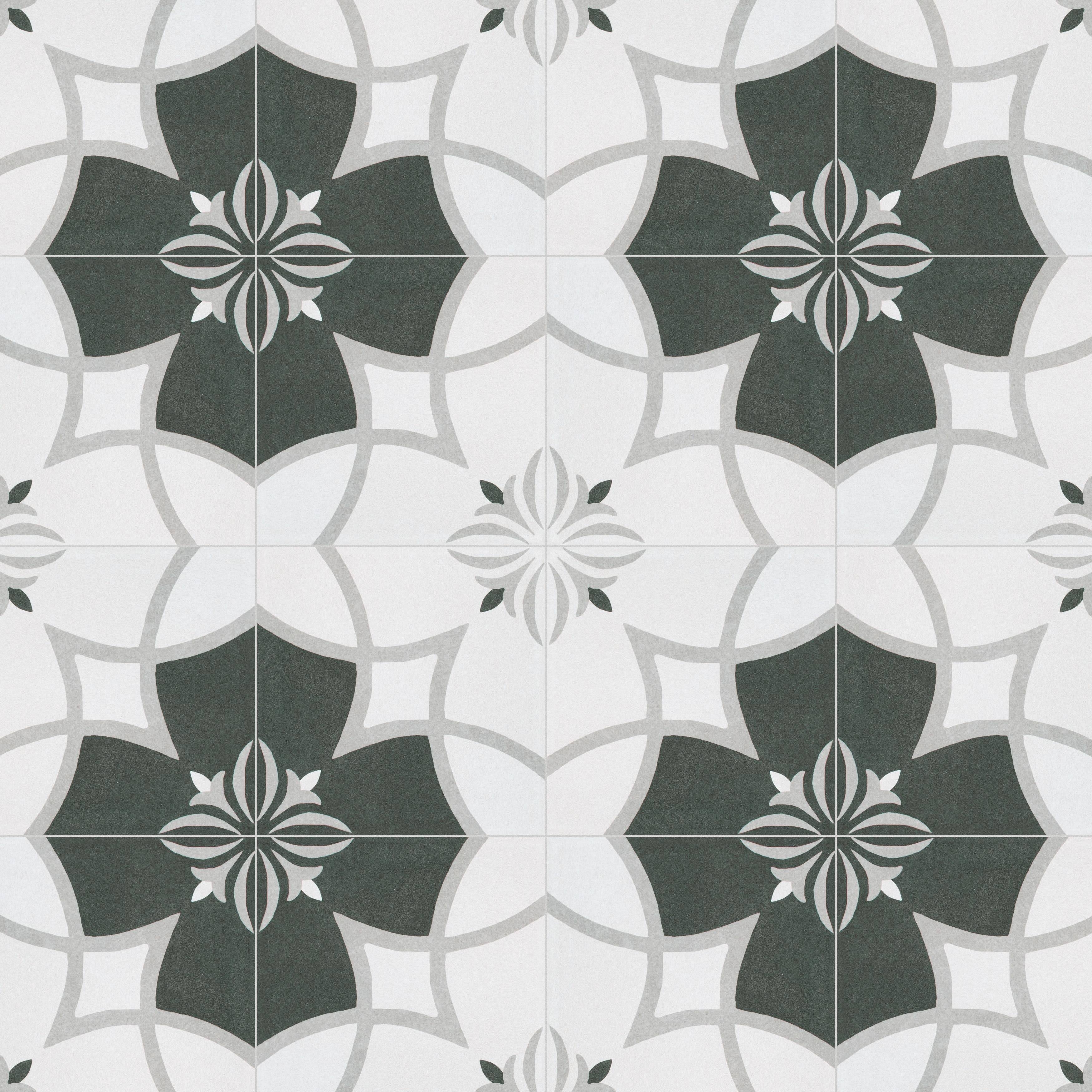 SomerTile 7.75x7.75-inch Thirties Crest Ceramic Floor and Wall Tile (25 tiles/11 sqft.) Case