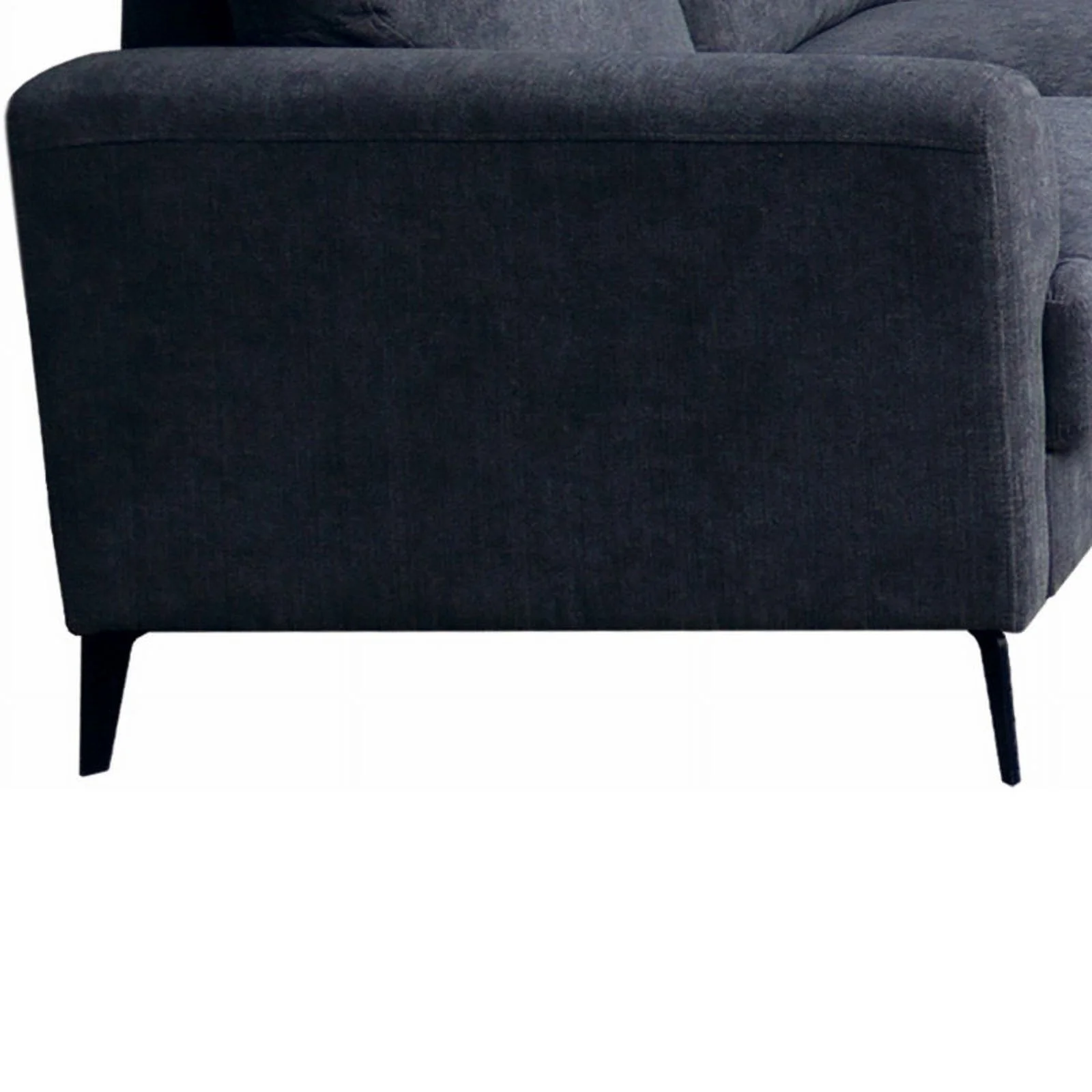 Pemberly Row Black Chenille Sofa Loveseat Chair Living Room Set