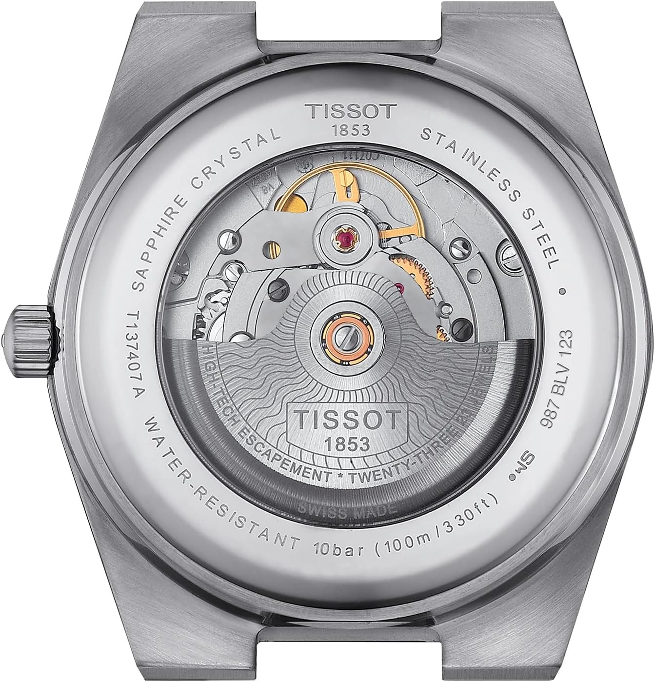 Tissot Mens PRX Powermatic 80 316L Stainless Steel case Automatic Watch, Grey, Stainless Steel, 12 (T1374071109100)