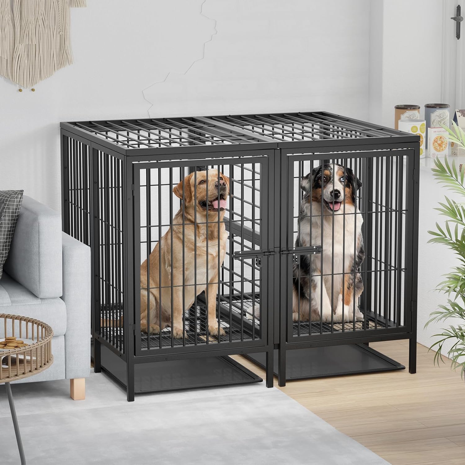 52 Inch Extra Large Huge Metal Pet Cage with Removable Divider Panel