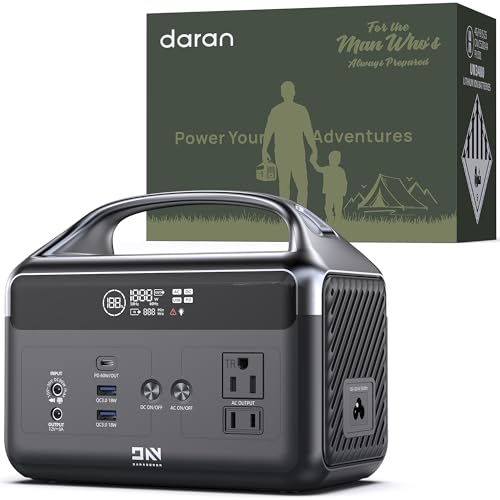 Portable Power Station, Outdoor 288Wh(90,000mAh) LiFePO4 Battery, 600W(1200W Surge) AC Outlets, 1.7H Fast Charging Solar Generator for Camping