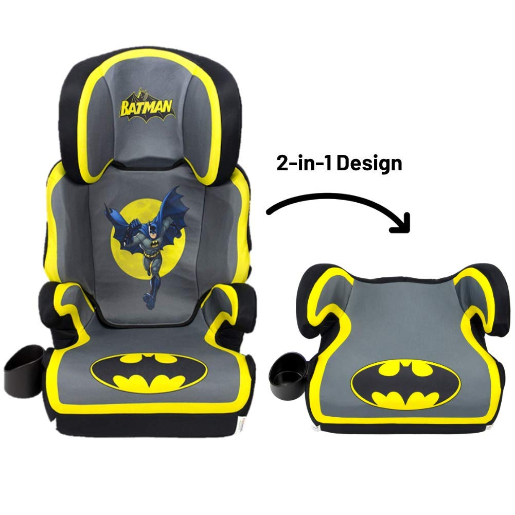 KidsEmbrace Marvel Spider-Man 2-in-1 Harness Booster & DC Comics Batman High Back Booster Car Seats, 2 Modes