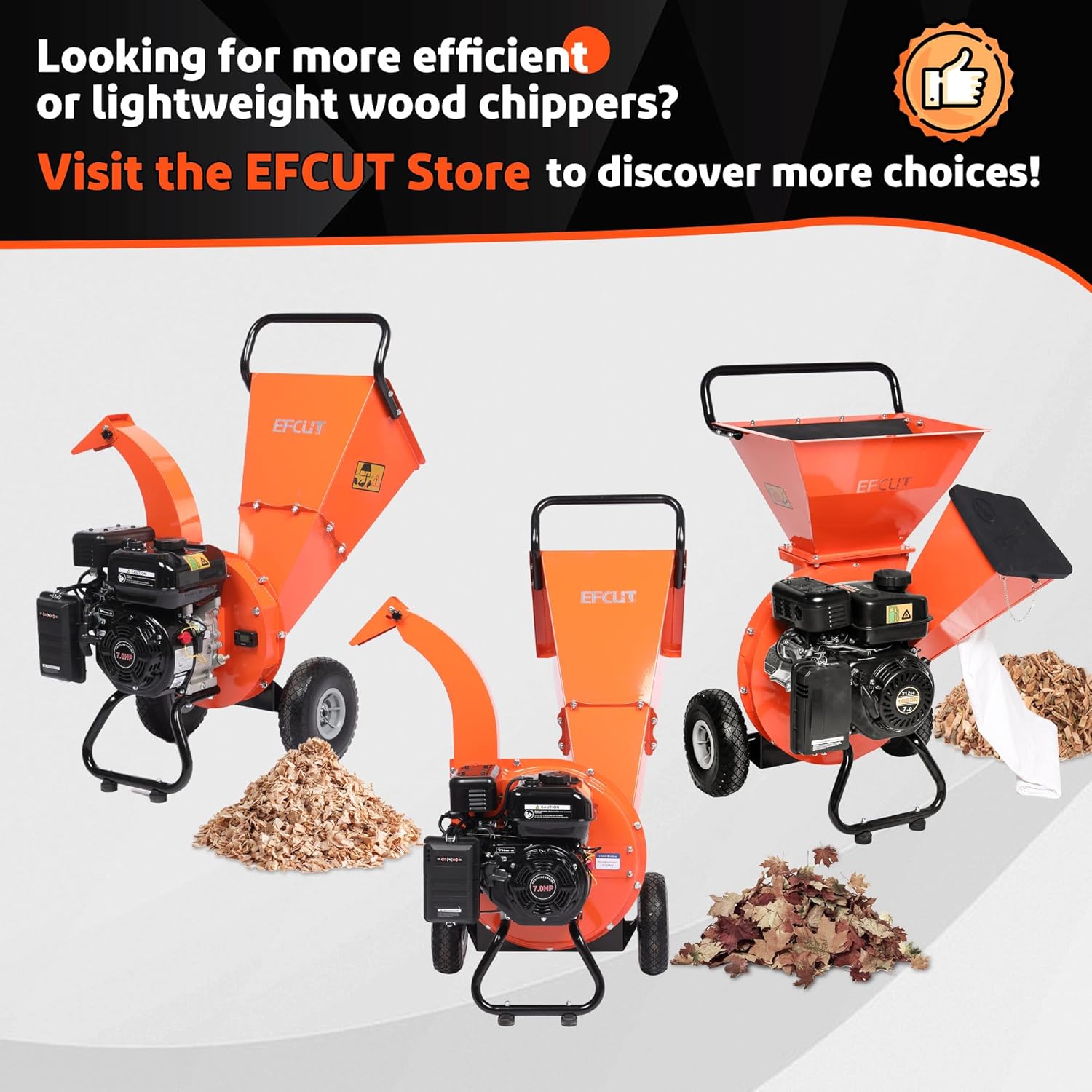 3-in-1 Multi-Function Wood Chipper Shredder Mulcher + Blade Repacements (2 Sets)