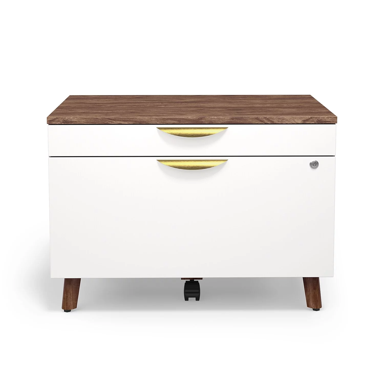 MidMod Lateral File Cabinet 2-Drawers Box/File White/Espresso UN56967