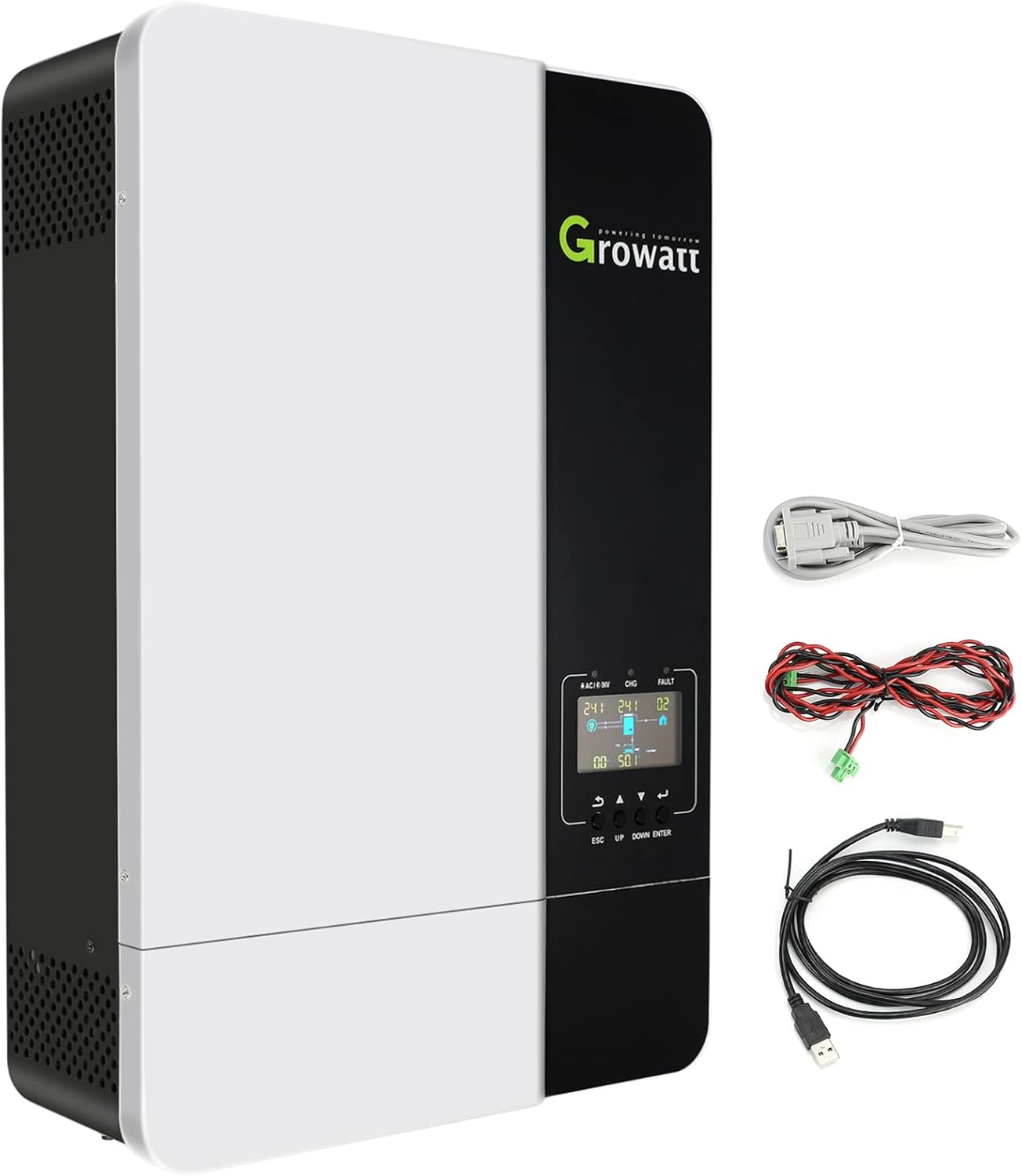 Growatt 3500W Solar MPPT Inverter 48V to 230V AC, Off Grid Hybrid Inverter Bulit in 80A Solar Controller