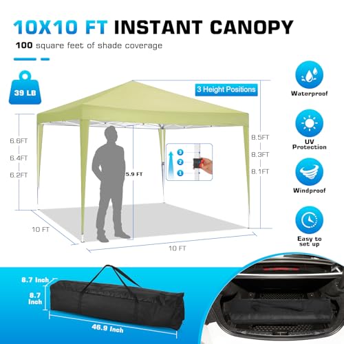 COBIZI Canopy 10x20 Pop Up Canopy Tent with 6 Sidewalls Party Tents for Parties Weddings Backyard Waterproof Canopy Outdoor Commercial Canopy Event