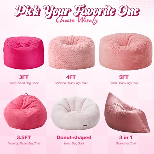 Hobestluk 3 in 1 Bean Bag Chair Giant Bean Bag Chairs Convertible Bean Bag Floor Cushion with Machine Washable Cover