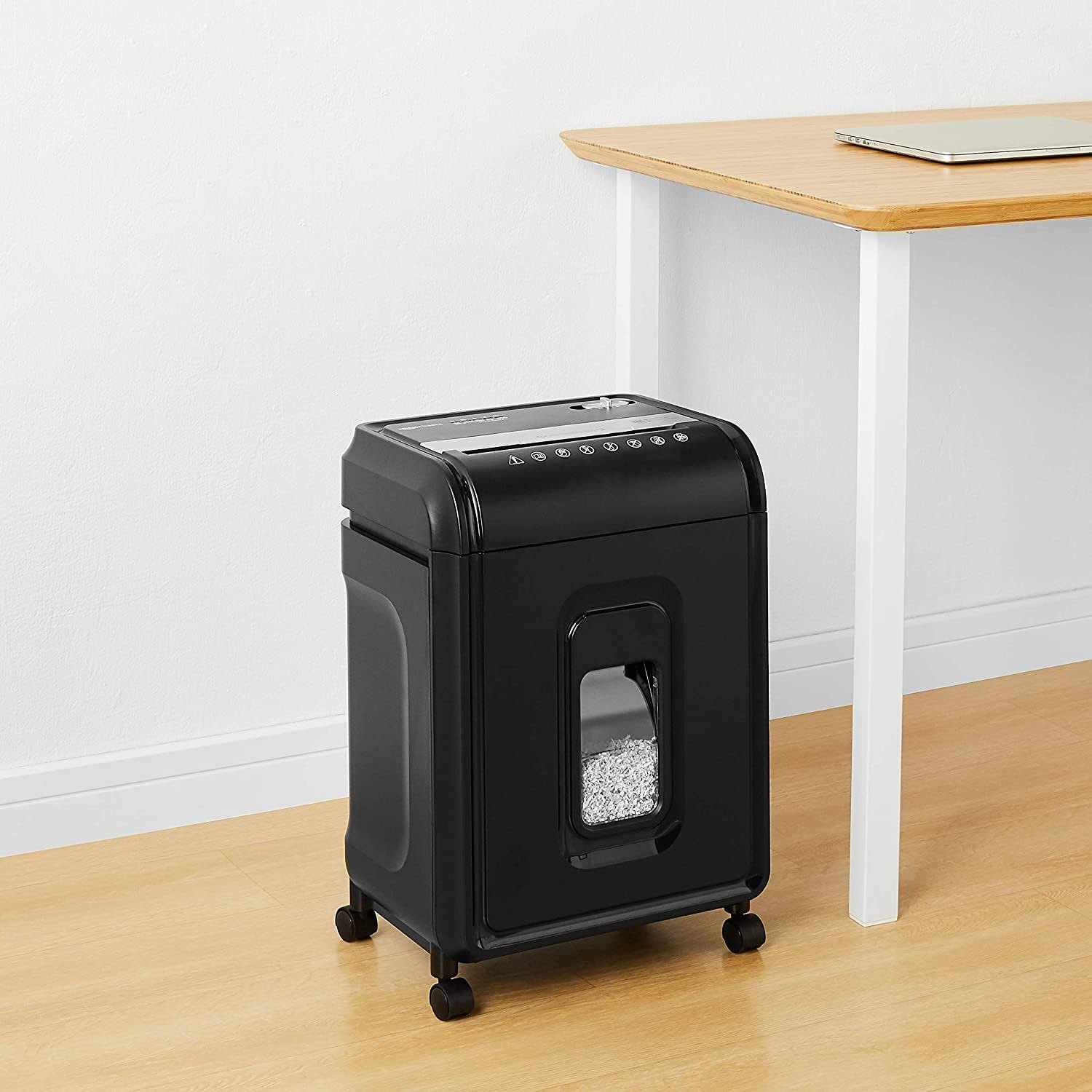 12-Sheet High-Security Micro-Cut Paper, CD, and Credit Card Shredder with Pullout Basket