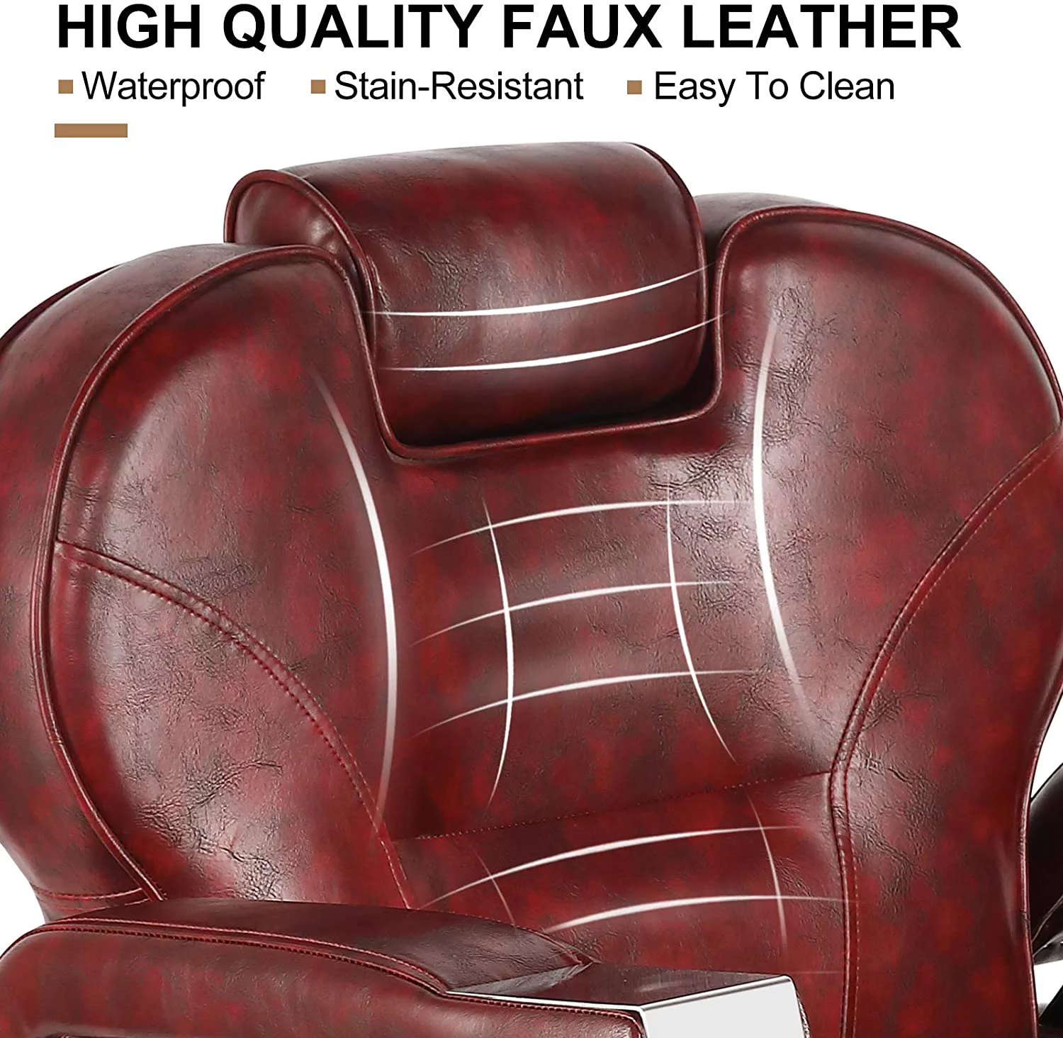 Artist Hand Hydraulic Red Recliner Barber Chair Tattoo Salon Chair for Hair Stylist Heavy Duty Salon Equipment