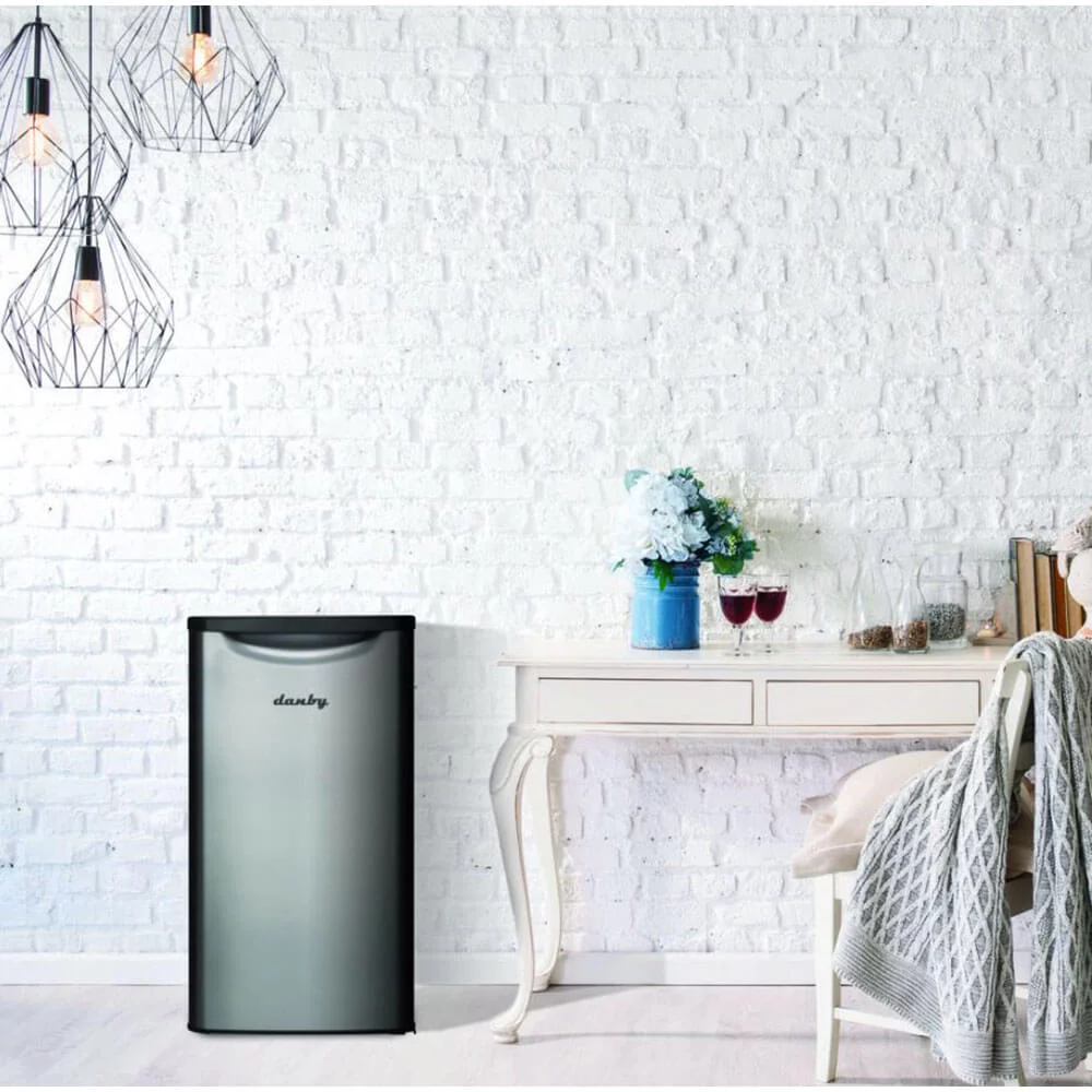 Danby DAR033A6BSLD 3.3 Cu. Ft. Silver Mini Refrigerator