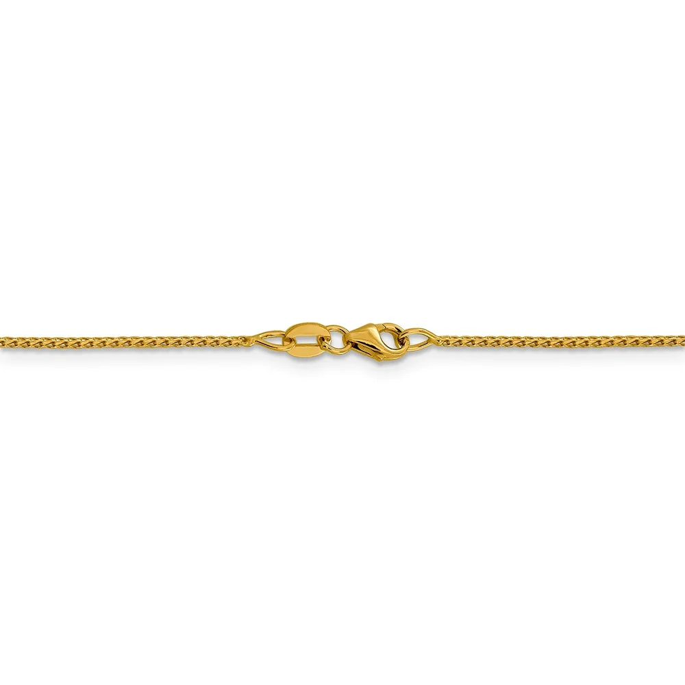 Leslie's Real 14kt Yellow Gold 1mm Diamond Cut Open Franco Chain; 24 inch; Lobster Clasp; for Adults and Teens; for Women and Men