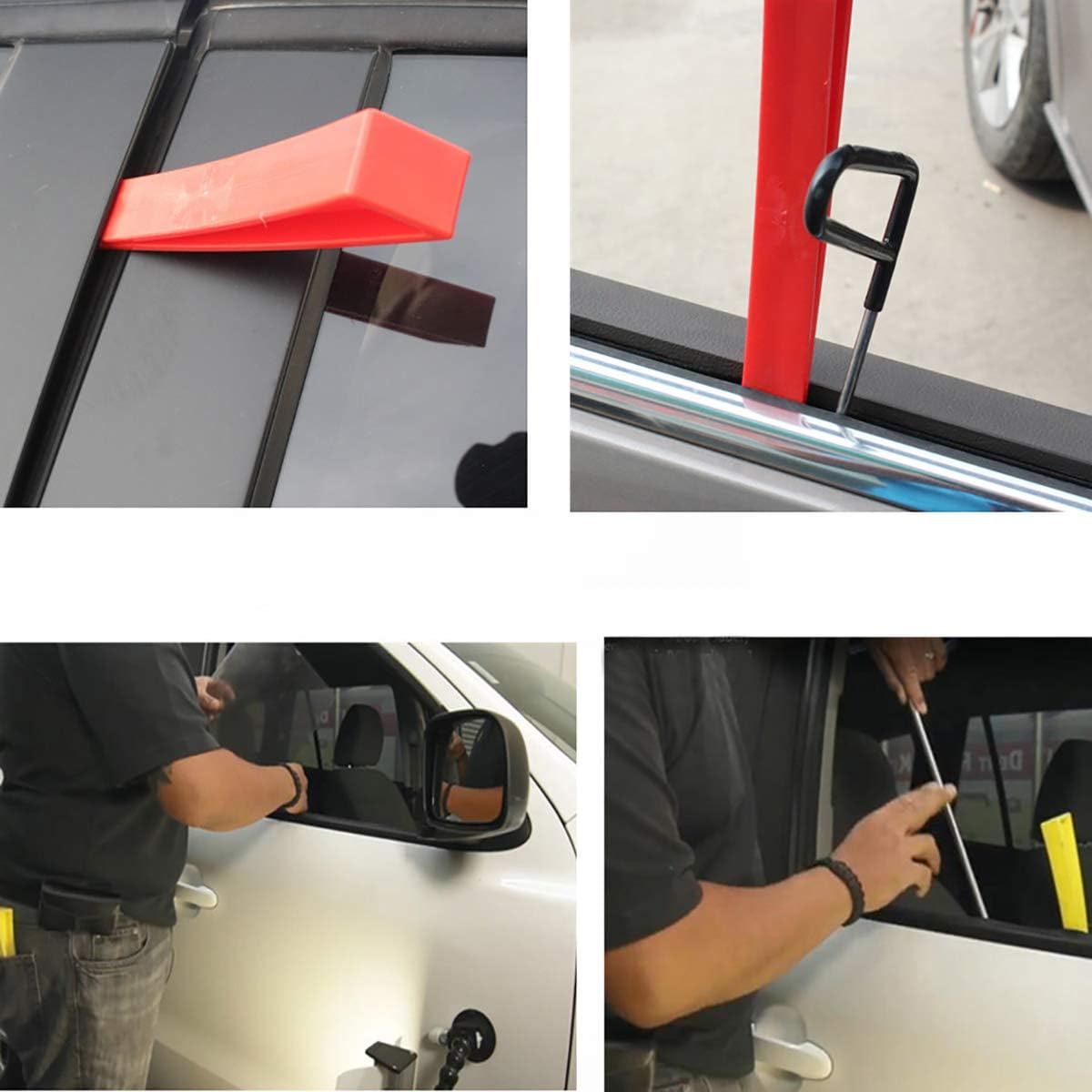 MMPP Paintless Dent Repair Tools 6 Pieces of Dent Removal Repair Rods C Style Rods Tool for Car Body Hail Damage Door Dent Removal
