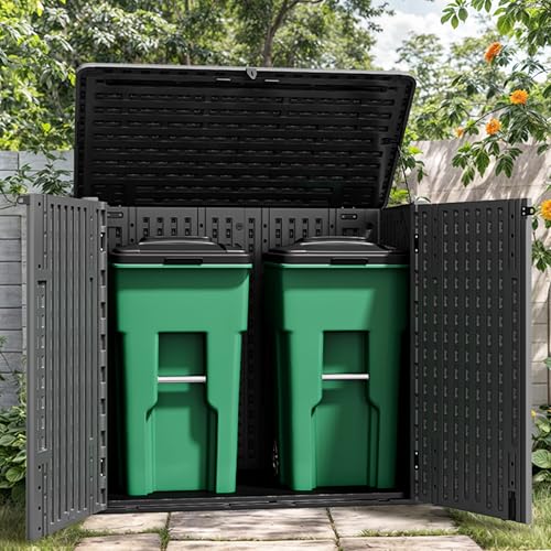 YITAHOME 60 cuft Vertical Outdoor Storage Shed w/o Shelf, Large Waterproof Storage Cabinet for Garden Shed, Tall Outdoor Storage Shed for Garage