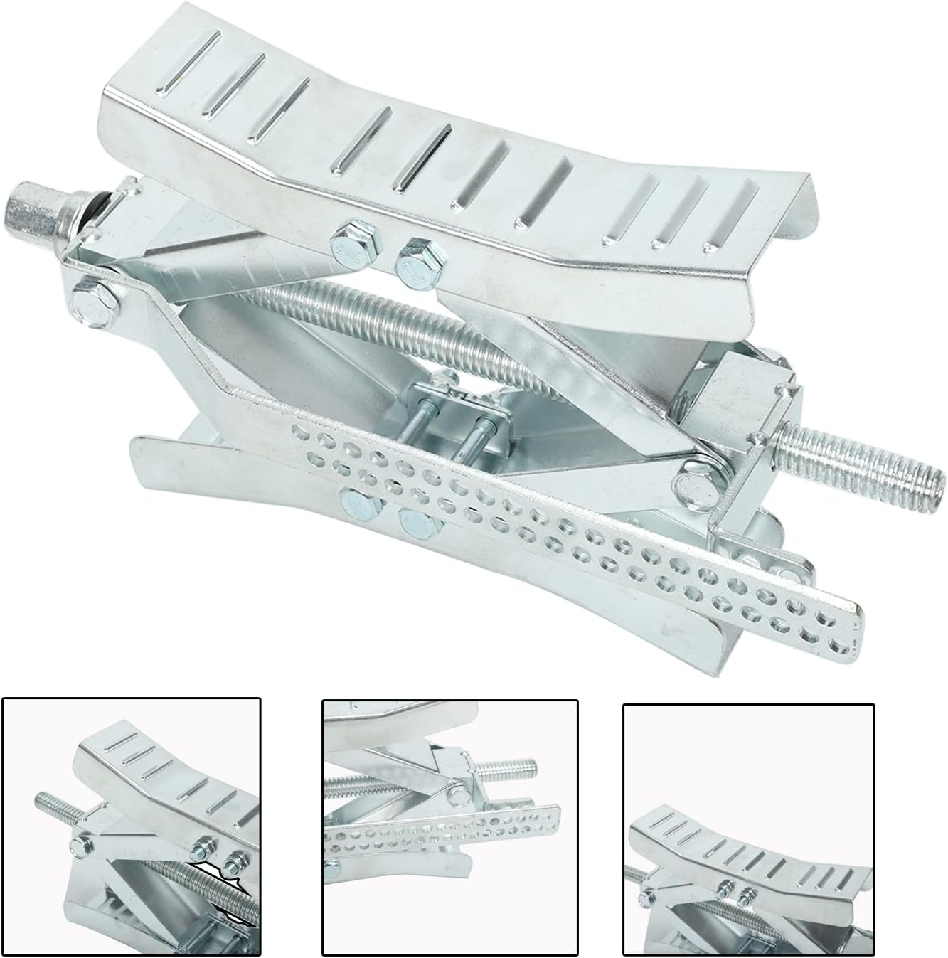 frperce 2 Set Wheel Chock Stabilizer Tire Locking Chock with w/Crank Handle for Trailer Camper RV Jack, Spaced 4-10 Apart