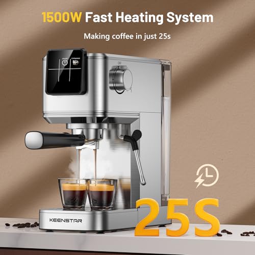 Espresso Coffee Machine with Milk Tank, 20Bar Hot & Iced Coffee Machine with Rapid Cold Brew