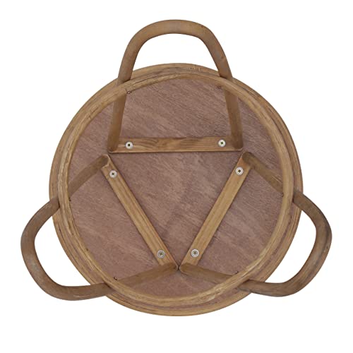 FINECASA Round Rattan Coffee Table, 32'' Wicker Boho Hand-Woven Top