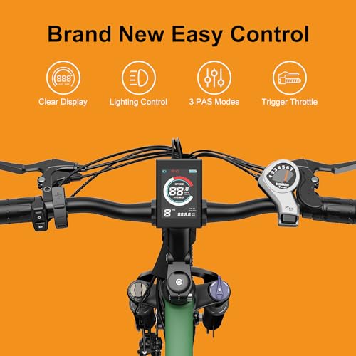 Jasion EB5 Electric Bike for Adults with Peak 500W Brushless Motor, 40Miles 20MPH Commuting Electric Mountain Bike with 360Wh Removable Battery