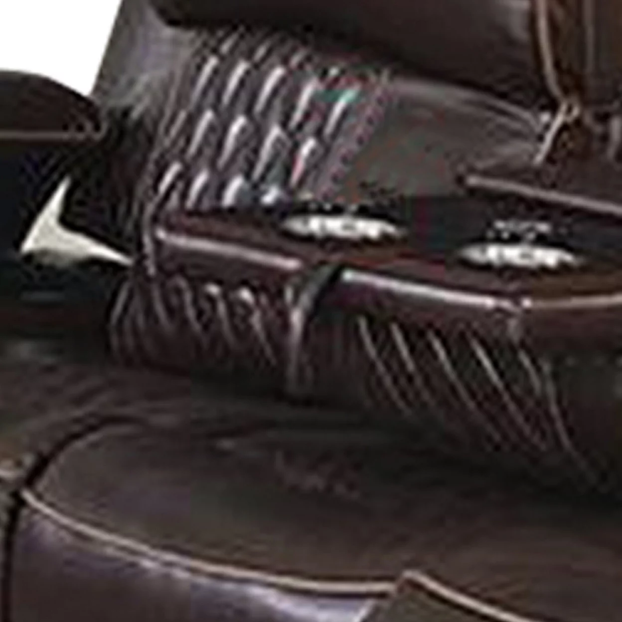 Seda 80 Inch Power Reclining Sofa USB Port Dark Brown Vegan Faux Leather- Saltoro Sherpi