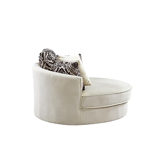 51.5-Inch Oversized Swivel Accent Barrel Chair with Storage Ottoman ,Button Decor and 4 Pillows