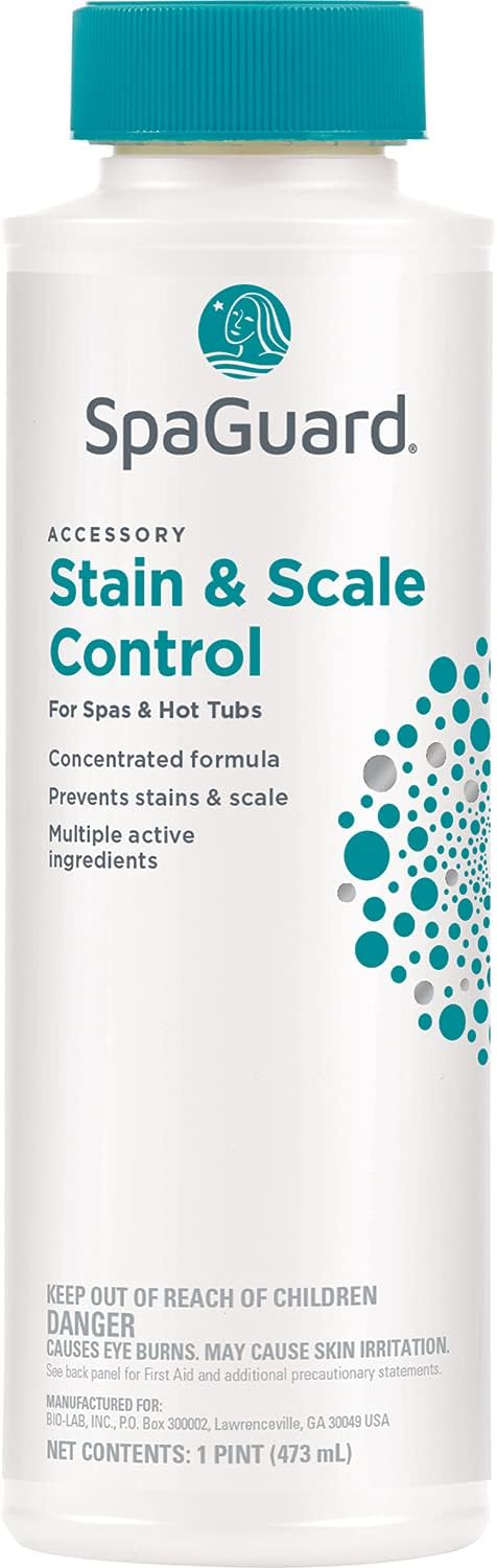 Standard Hot Tub Chemical Bundle with SpaGuard Chlorine, Enhanced Shock, Stain and Scale Control, Test Strips, Scum Absorber