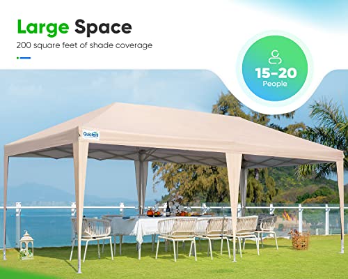 Quictent 10x20ft Easy Pop up Canopy Tent Instant Canopy Shelter Waterproof with Roller Bag