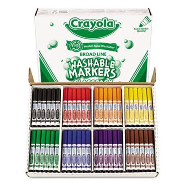 Washable Classpack Markers Broad Point Assorted 200-Pack CL8898 - Megean