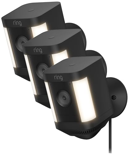 Ring Spotlight Cam Plus, Battery | Two-Way Talk, Color Night Vision, and Security Siren (2022 release) - White