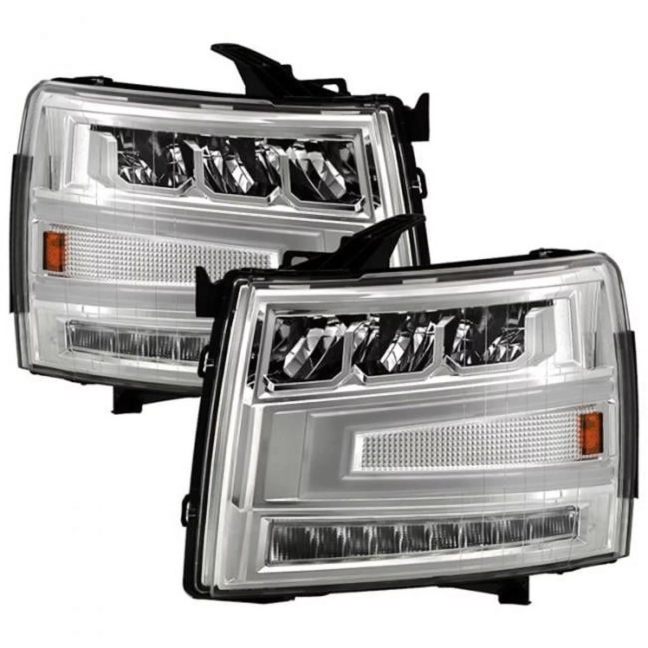 9052194 LED Projector Headlights for 2007-2013 Chevy Silverado 1500, 2007-2014 Silverado 2500 & 2007-2014 Silverado 3500, Chrome