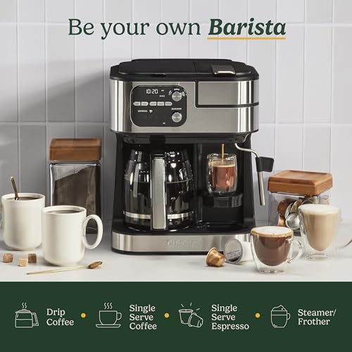Cuisinart Coffee Center Barista Bar 4-in-1 Coffee Maker, Single-Serve Pods Compatible, Coffeemaker, Three Brewing Sizes, SS-4N1MBNAS, Black