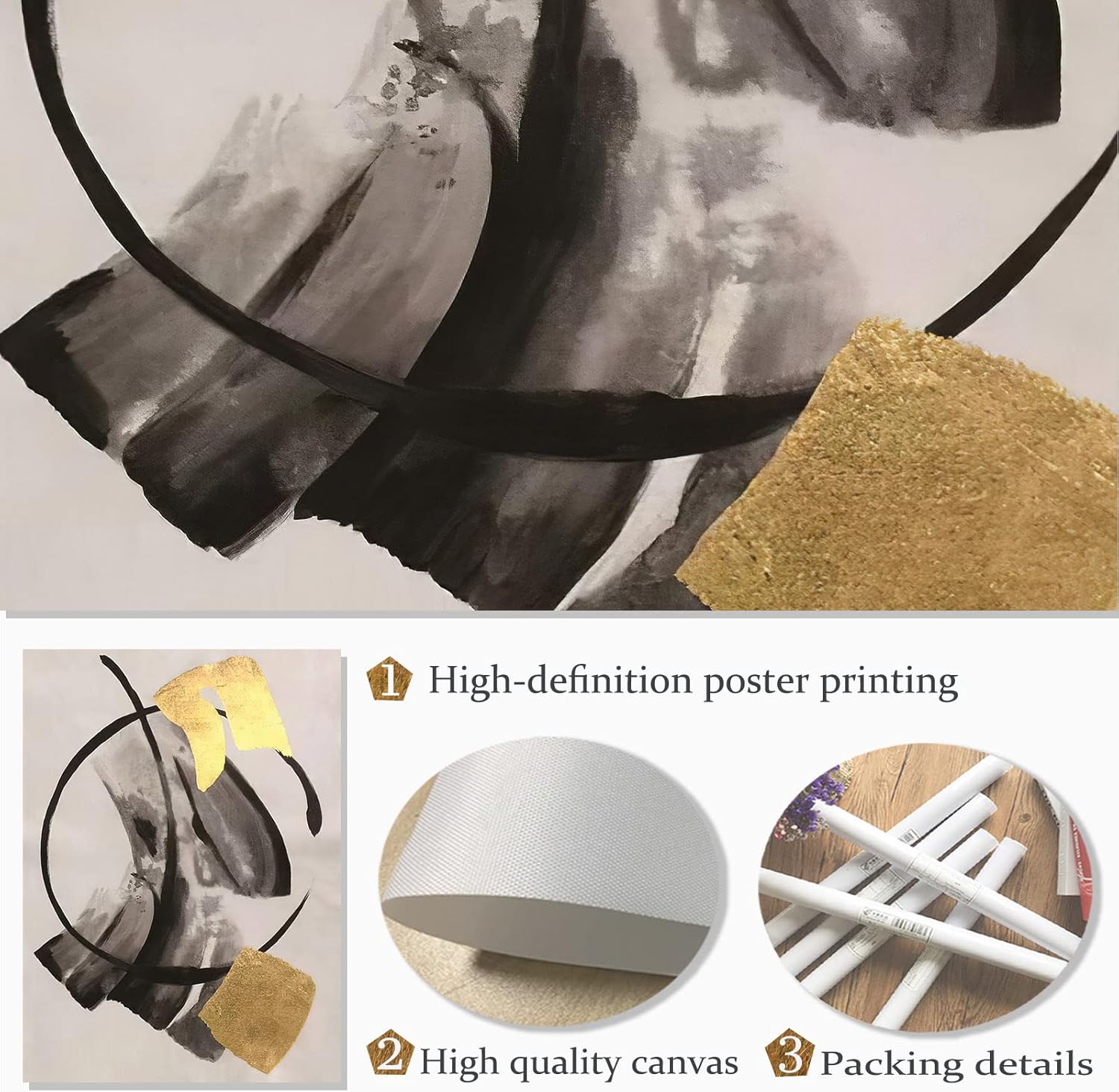 Black Gold Grey Abstract Painting Oversized Canvas Art Renditions Gallery Modern Abstract Art Black Gold Canvas Painting Gold Grey Abstract Art Large