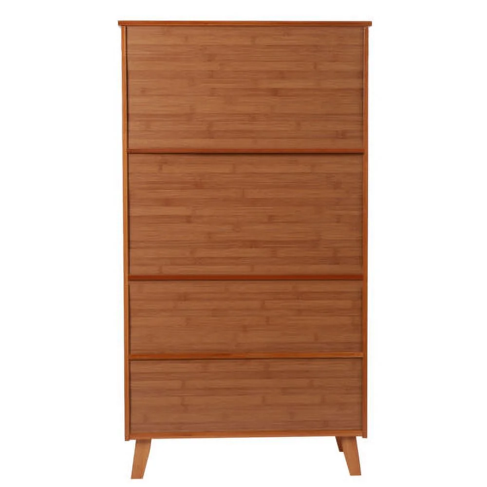 Wooden Storage Pantry Cupboard with 3 Drawers, Cabinets & 2 Acrylic Doors Brown
